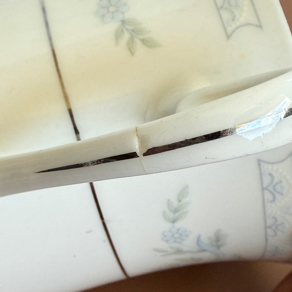 Somerset by NL Excel‎ Coffee or Tea Cup Blue Pink Floral Trim Replacement CRACK - Picture 6 of 9
